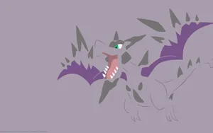 Purple Minimalist Mega Aerodactyl Wallpaper