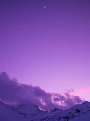 Purple Mountain Majestywith Crescent Moon Wallpaper