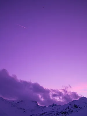 Purple Mountain Majestywith Crescent Moon Wallpaper