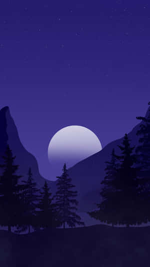 Purple Mountain Moonrise Wallpaper