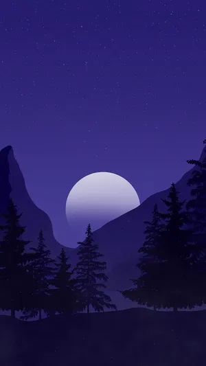 Purple Mountain Moonrise Wallpaper