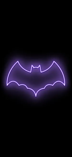 Purple Neon Bat Symbol Wallpaper