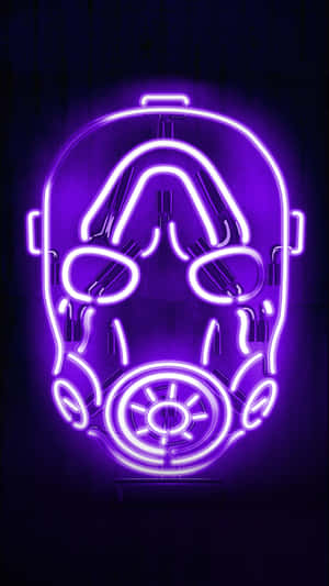 Purple Neon Gas Mask Art Wallpaper