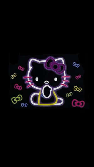 Purple Neon Hello Kitty Wallpaper