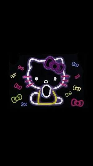 Purple Neon Hello Kitty Wallpaper