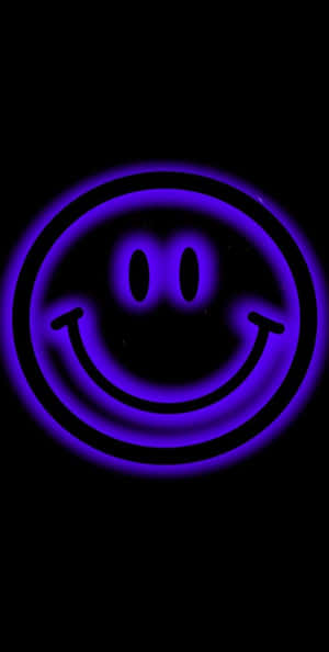 Purple Neon Smiley Face Wallpaper