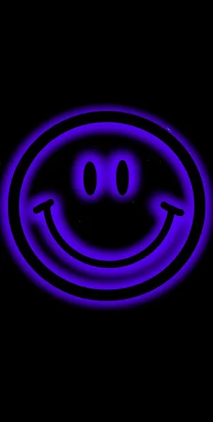 Purple Neon Smiley Face Wallpaper