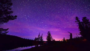 Purple Night Sky Wallpaper