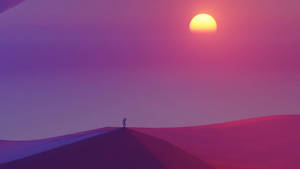 Purple Pink Desert Sun Wallpaper