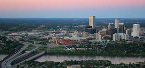 Purple Pink Oklahoma Cityscape Wallpaper