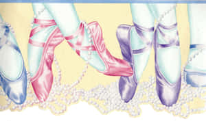 Purple Pink Pointe Shoes Art Wallpaper