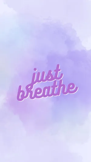 Purple Preppy Just Breathe Wallpaper Wallpaper