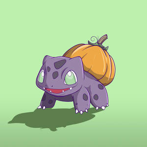 Purple Pumpkin Bulbasaur Wallpaper