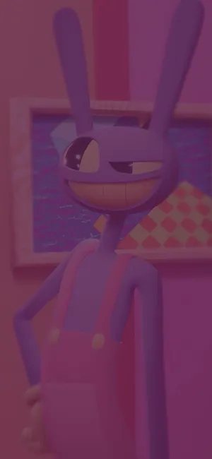 Purple Rabbit Cartoon Figure Wallpaper