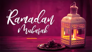 Purple Ramadan Mubarak Greetings Wallpaper