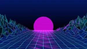 Purple Retro Wave Aesthetics Computer Wallpaper