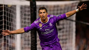 Purple Ronaldo Jersey Celebration Wallpaper