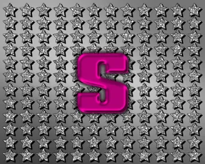 Purple S Glittering Stars Background Wallpaper