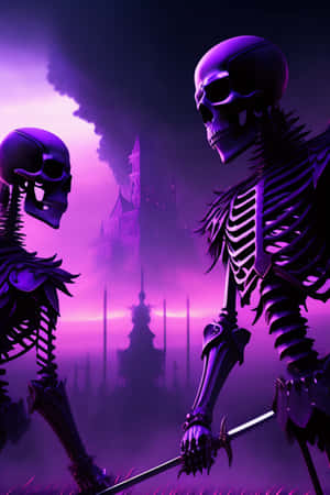 Purple_ Skeleton_ Duo_ Fantasy_ Artwork Wallpaper