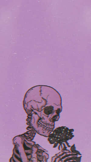Purple Skeleton Flower Aesthetic.jpg Wallpaper