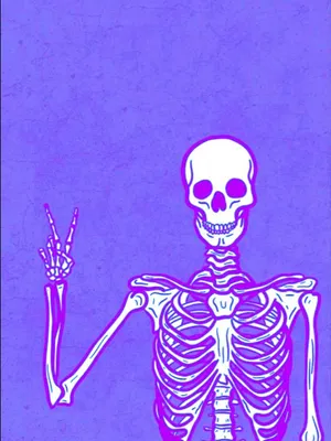 Purple Skeleton Peace Sign Wallpaper