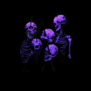 Purple Skeleton Trio Glowing Aesthetic Wallpaper