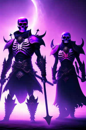 Purple_ Skeleton_ Warriors_ Fantasy_ Art Wallpaper