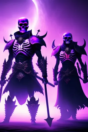 Purple_ Skeleton_ Warriors_ Fantasy_ Art Wallpaper