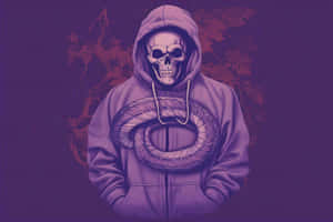 Purple Skull Hoodie Artwork Wallpaper