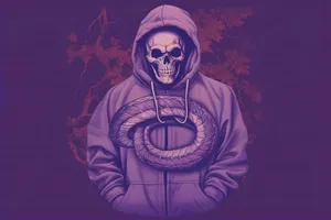 Purple Skull Hoodie Artwork Wallpaper