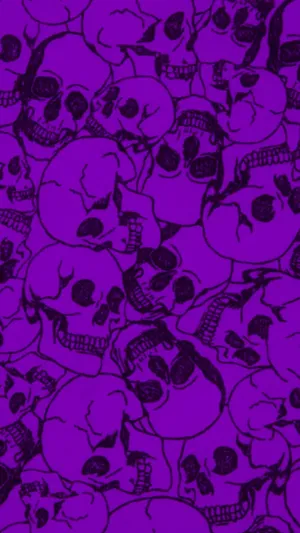 Purple Skull Pattern Aesthetic.jpg Wallpaper