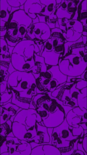 Purple Skulls Pattern_ Trippy Aesthetic Wallpaper