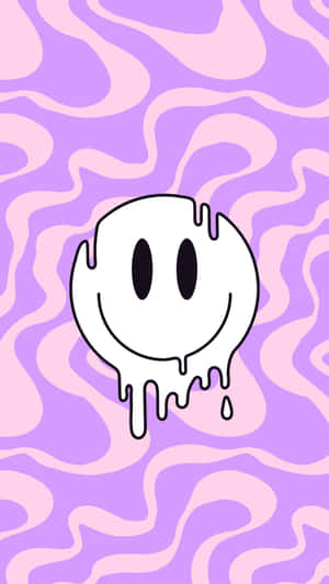 Purple Smiley Drip Wallpaper Wallpaper