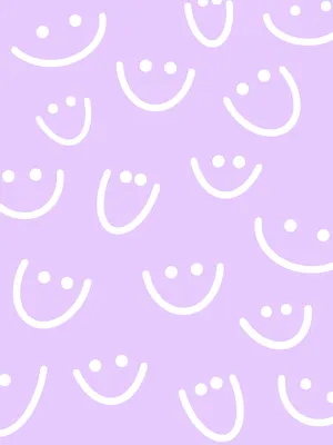 Purple Smiley Face Pattern Wallpaper