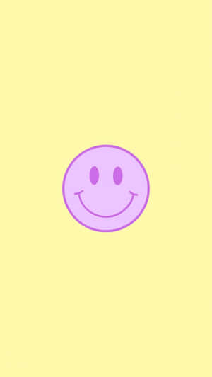 Purple Smiley Face Yellow Background Wallpaper