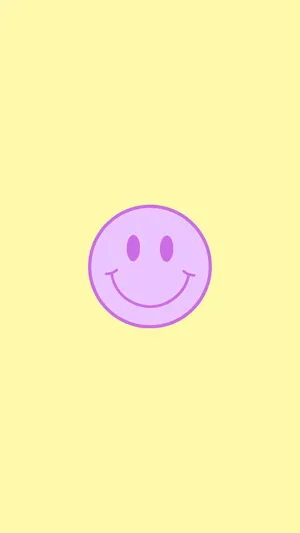 Purple Smiley Face Yellow Background Wallpaper