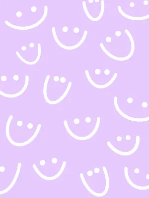 Purple Smiley Pattern Background Wallpaper