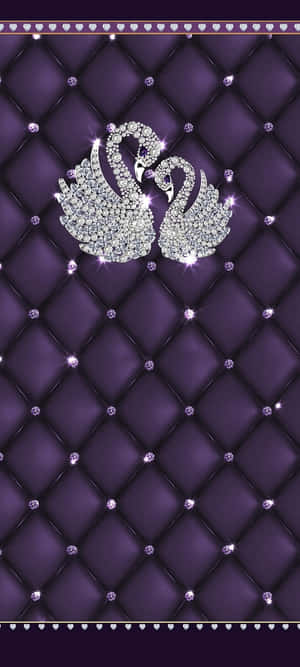 Purple Swans Diamond Pattern Wallpaper Wallpaper