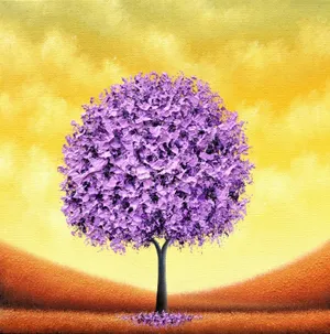 Purple Tree Painting Wallpaper