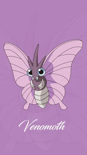 Purple Venomoth Phone Wallpaper