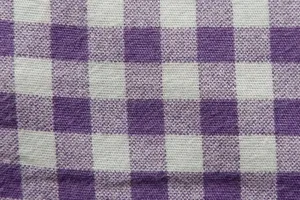 Purple White Checkered Cotton Fabric Wallpaper