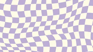 Purple White Wavy Checkered Pattern Wallpaper