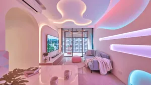 Purple Y2 K Aesthetic Living Room Wallpaper