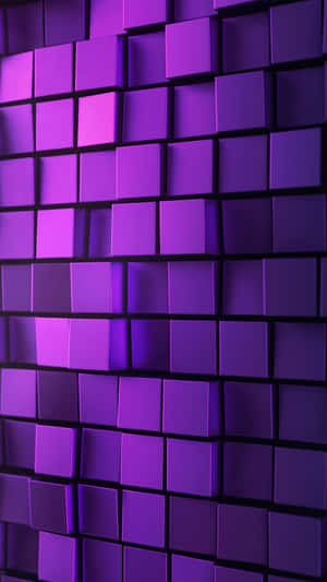 Purple3 D Cubes Wall Art Wallpaper