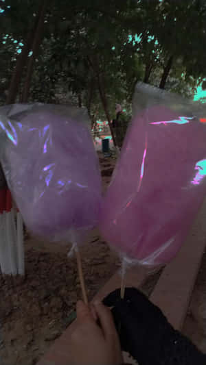 Purpleand Pink Cotton Candy Wallpaper