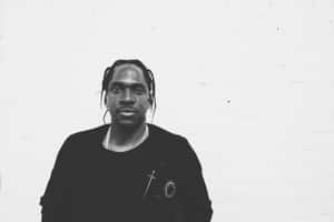 Pusha T Blackand White Portrait Wallpaper