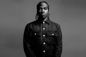 Pusha T Blackand White Portrait Wallpaper