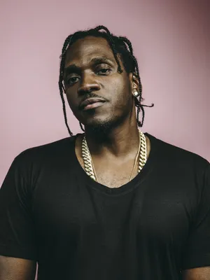 Pusha T Portrait Pink Background Wallpaper