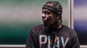 Pusha T Profilein Black Headbandand Play Shirt Wallpaper