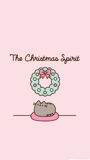 Pusheen Kawaii Christmas Wallpaper